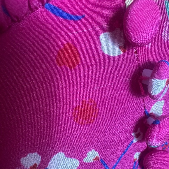 Saloni Eve Silk Pink Floral Mini Dress Size 4 - Picture 13 of 16